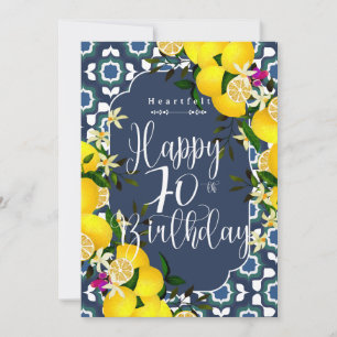 Lemon Mediterranean 70th Birthday Navy Blue