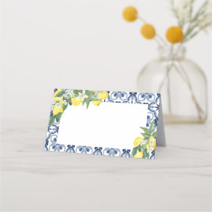 Lemon Mediterranean Blank Food Label or  Place Card