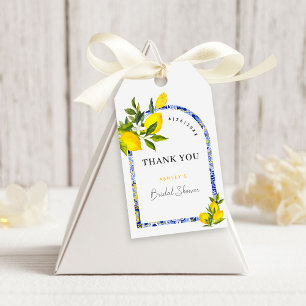 Lemon Mediterranean Boho Arch Bridal Shower Gift Tags