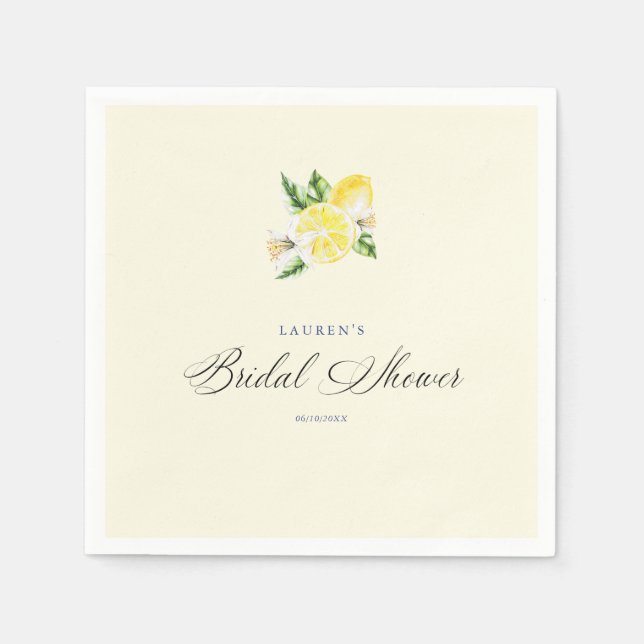 Lemon Mediterranean bridal shower italian  Napkin (Front)