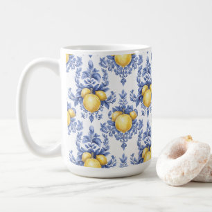 Lemon Mediterranean Citrus Pattern  Coffee Mug