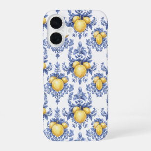 Lemon Mediterranean Citrus Pattern  iPhone 16 Case