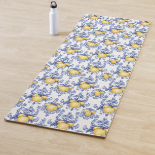 Lemon Mediterranean Citrus Pattern Yoga Mat