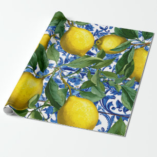 Lemon Mediterranean Decorative Gift Wrap Paper