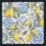 Lemon Mediterranean Decorative Stone Coaster<br><div class="desc">Protect your surfaces in style with this stone coaster featuring an original artistic design. The artwork showcases a decorative pattern inspired by nature, vintage illustration, and timeless design elements, adding a beautiful accent to your home decor. Crafted from durable stone and professionally printed through Zazzle, this coaster is designed to...</div>