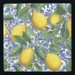 Lemon Mediterranean Decorative Stone Coaster<br><div class="desc">Protect your surfaces in style with this stone coaster featuring an original artistic design. The artwork showcases a decorative pattern inspired by nature, vintage illustration, and timeless design elements, adding a beautiful accent to your home decor. Crafted from durable stone and professionally printed through Zazzle, this coaster is designed to...</div>