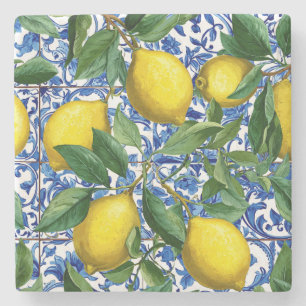 Lemon Mediterranean Decorative Stone Coaster