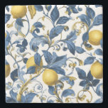 Lemon Mediterranean Decorative Stone Coaster<br><div class="desc">Protect your surfaces in style with this stone coaster featuring an original artistic design. The artwork showcases a decorative pattern inspired by nature, vintage illustration, and timeless design elements, adding a beautiful accent to your home decor. Crafted from durable stone and professionally printed through Zazzle, this coaster is designed to...</div>