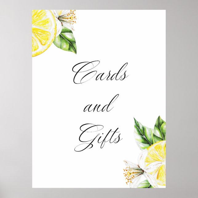 Lemon Mediterranean Shower Cards and gifts Poster (Front)