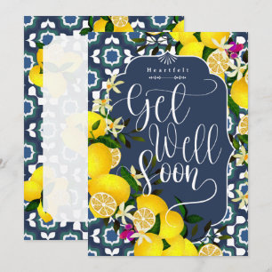 Lemon Mediterranean Tiles Get Well Soon Card