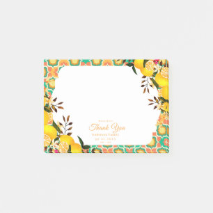 Lemon Mediterranean Tiles Orange Post-it Notes