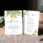 Lemon Mediterranean Wedding Welcome Bag card<br><div class="desc">Evoke the sunny splendour of an Amalfi Coast wedding with the Yellow Lemon Mediterranean Wedding collection! Infused with the zest of summer citrus, the invitations, signs, and decor radiate warmth, elegance, and charming lemon graphics paired with a gorgeous calligraphy font. Celebrate your love amidst the breezy allure of the coast,...</div>