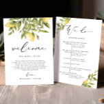 Lemon Mediterranean Wedding Welcome Bag card<br><div class="desc">Evoke the sunny splendour of an Amalfi Coast wedding with the Yellow Lemon Mediterranean Wedding collection! Infused with the zest of summer citrus, the invitations, signs, and decor radiate warmth, elegance, and charming lemon graphics paired with a gorgeous calligraphy font. Celebrate your love amidst the breezy allure of the coast,...</div>
