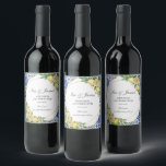Lemon Meditteranean Birthday Bridal Baby Shower   Wine Label<br><div class="desc">Matching items available in store! (c) The Happy Cat Studio</div>