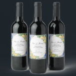 Lemon Meditteranean Birthday Bridal Baby Shower   Wine Label<br><div class="desc">Matching items available in store! (c) The Happy Cat Studio</div>