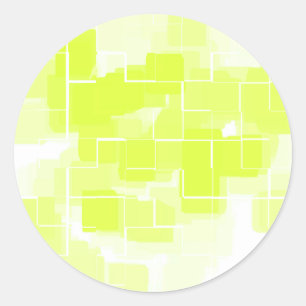 "Lemon Meringue" Geometric Art Classic Round Sticker