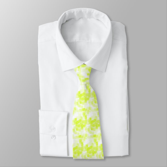 "Lemon Meringue " Geometric Art Tie (Tied)