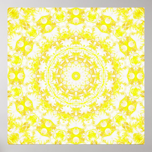 Lemon Meringue Kaleidoscope Poster (Front)