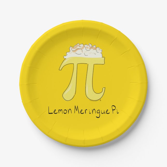 Lemon Meringue Pi Cute Math Party Paper Plates (Front)