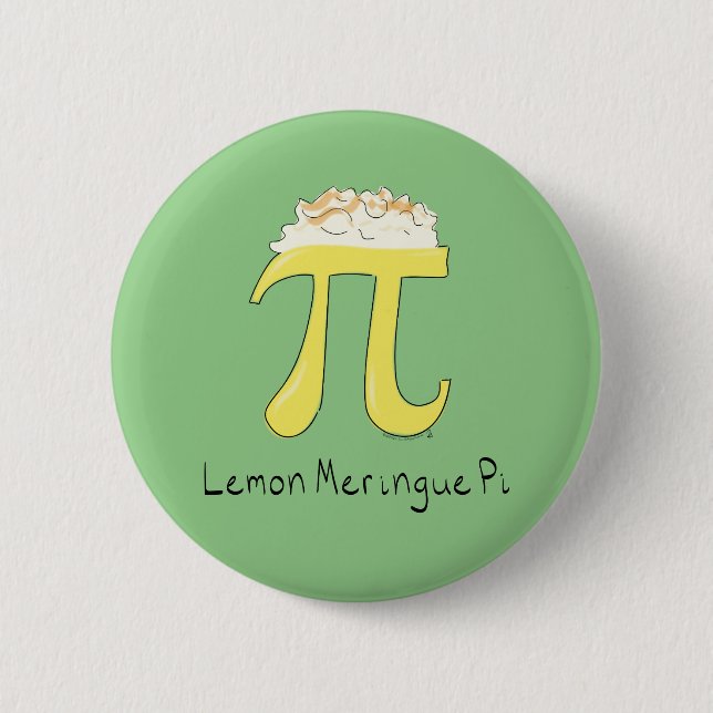 Lemon Meringue Pi Cute Math Pi Day Button Pin (Front)