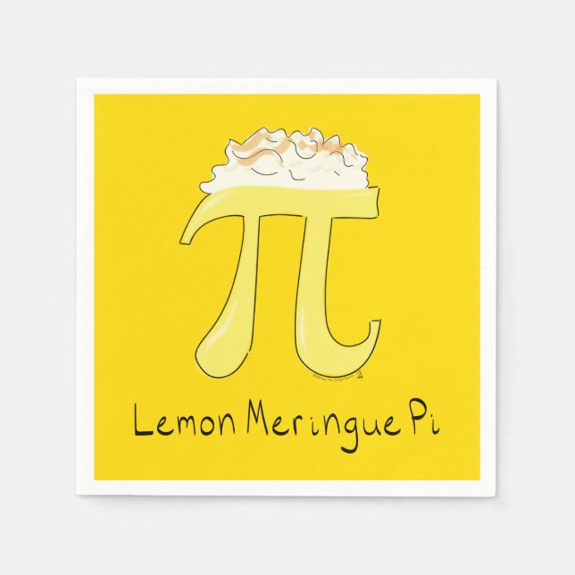 Lemon Meringue Pi Cute Math Pi Day Party Napkins (Front)