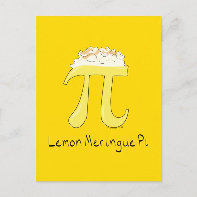 Lemon Meringue Pi Cute Math Pi Day Postcard (Front)