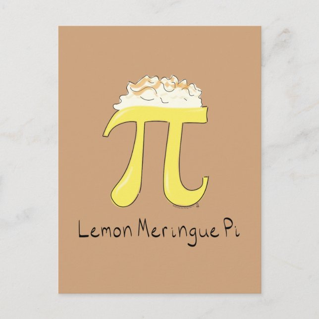 Lemon Meringue Pi Cute Math Pi Day Postcard (Front)