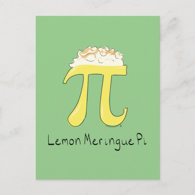 Lemon Meringue Pi Cute Math Pi Day Postcard (Front)