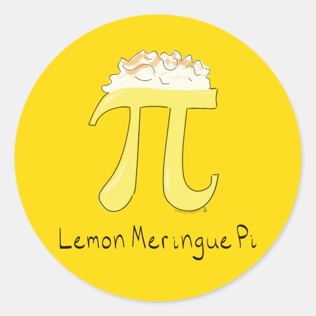 Lemon Meringue Pi Cute Math Pi Day Stickers (Front)