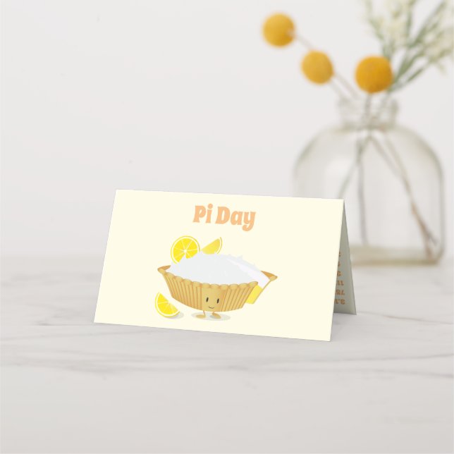 Lemon Meringue Pie Holiday Pi Day Place Card (Back)