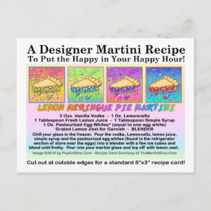 Lemon Meringue Pie Martini Recipe Card Postcard
