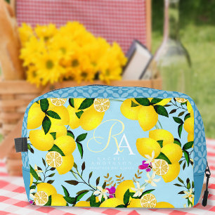 Lemon Monogram Blue Dopp Kit