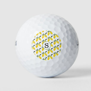 Lemon Monogram  Golf Balls