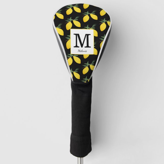Lemon Monogram Name Golf Head Cover (Front)