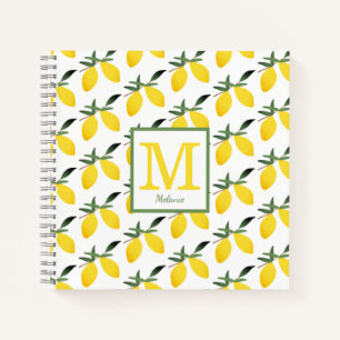 Lemon Monogram Name Notebook