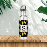 Lemon Monogram Name Water Bottle<br><div class="desc">Pretty lemon monogram name water bottle.</div>