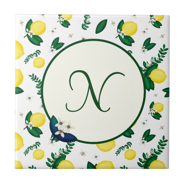 Lemon Monogram Tile (Front)