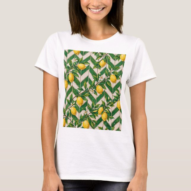 Lemon Moroccan Tile T-Shirt (Front)