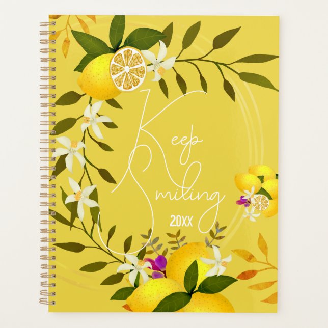 Lemon Mustard Spiral Photo Notebook Planner (Front)