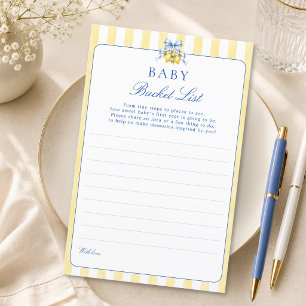 Lemon Neutral Baby Bucket List Keepsake Card