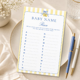 Lemon Neutral Baby Shower Baby Name Race Game