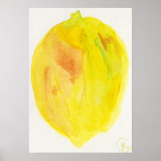 Lemon on White Poster