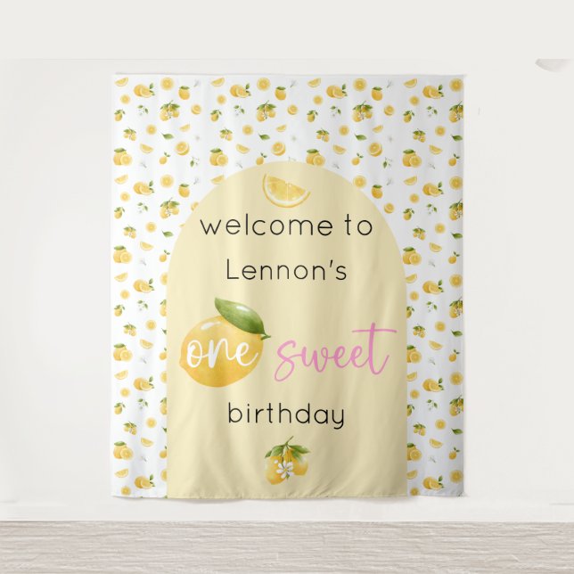 Lemon One Sweet 1er Anniversaire fond Tapisserie (Devant)