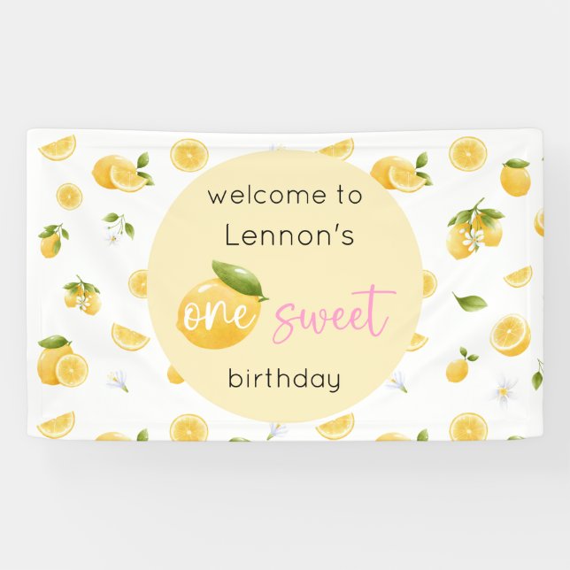 Lemon One Sweet 1st Birthday Banner (Horizontal)