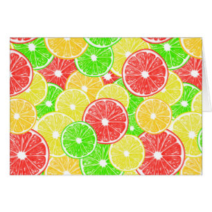 Lemon, orange, grapefruit and lime slices pattern