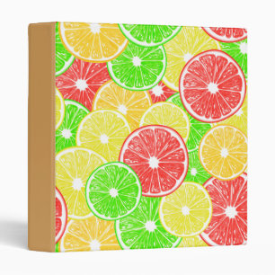 Lemon, orange, grapefruit and lime slices pattern binder