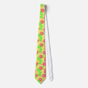 Lemon, orange, grapefruit and lime slices pattern tie