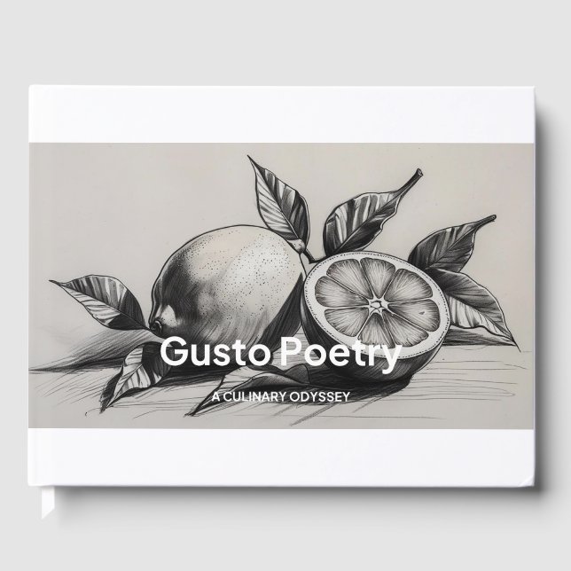 Lemon & Orange Gusto Poetry Guest Book (Front)