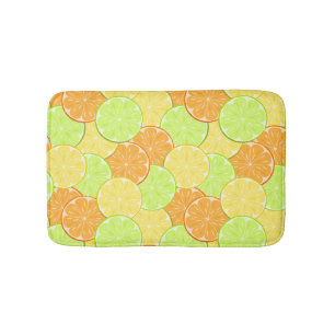 Lemon orange lime fruit pieces citrus fruit orange bath mat