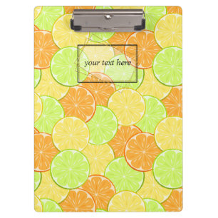 Lemon orange lime fruit pieces personalized fruit clipboard
